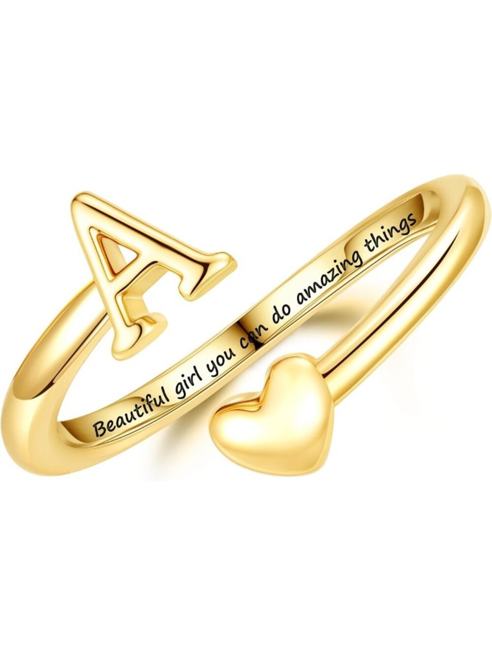 Trendy Initial Heart Rings for Teen Girls & Kids - Perfect Gift Idea!